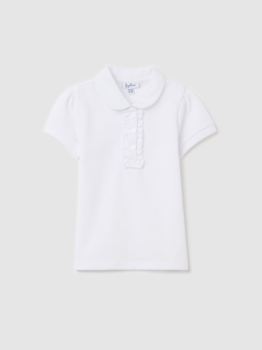 Piquet polo shirt with rounded collar_0