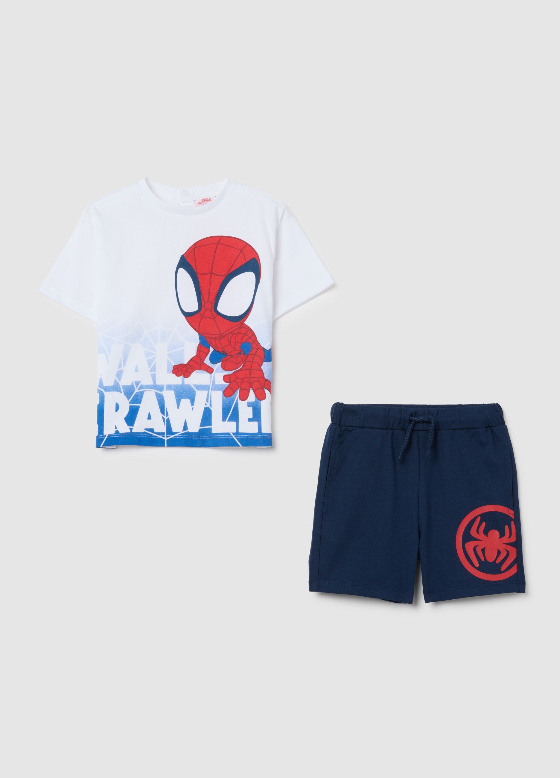 Set of newborn multicolor cotton t-shirts featuring Spider-Man