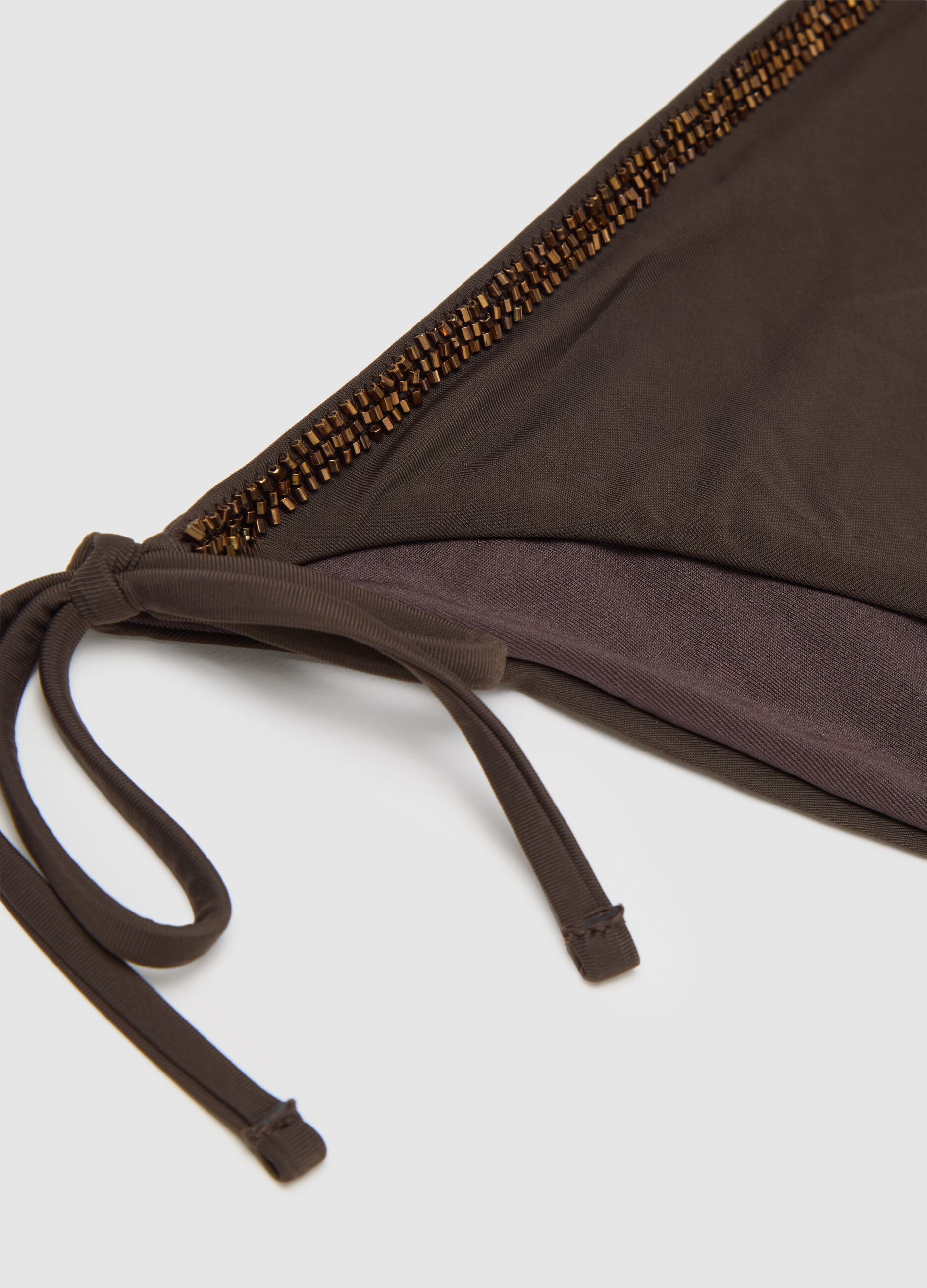 Women's brown stretch fabric bikini brief
