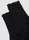 2-pack black organic stretch cotton socks with scalloped trim_1