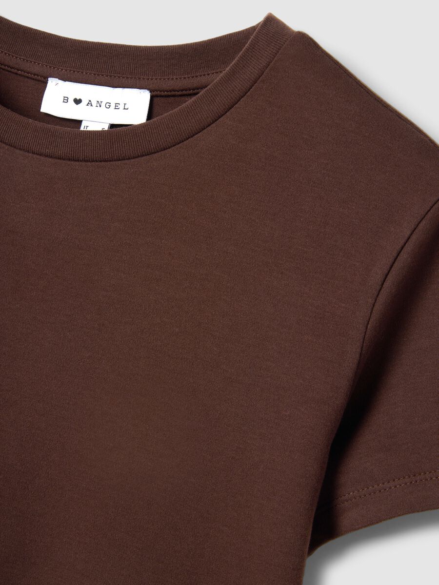 Brown pure cotton regular fit T-shirt_5