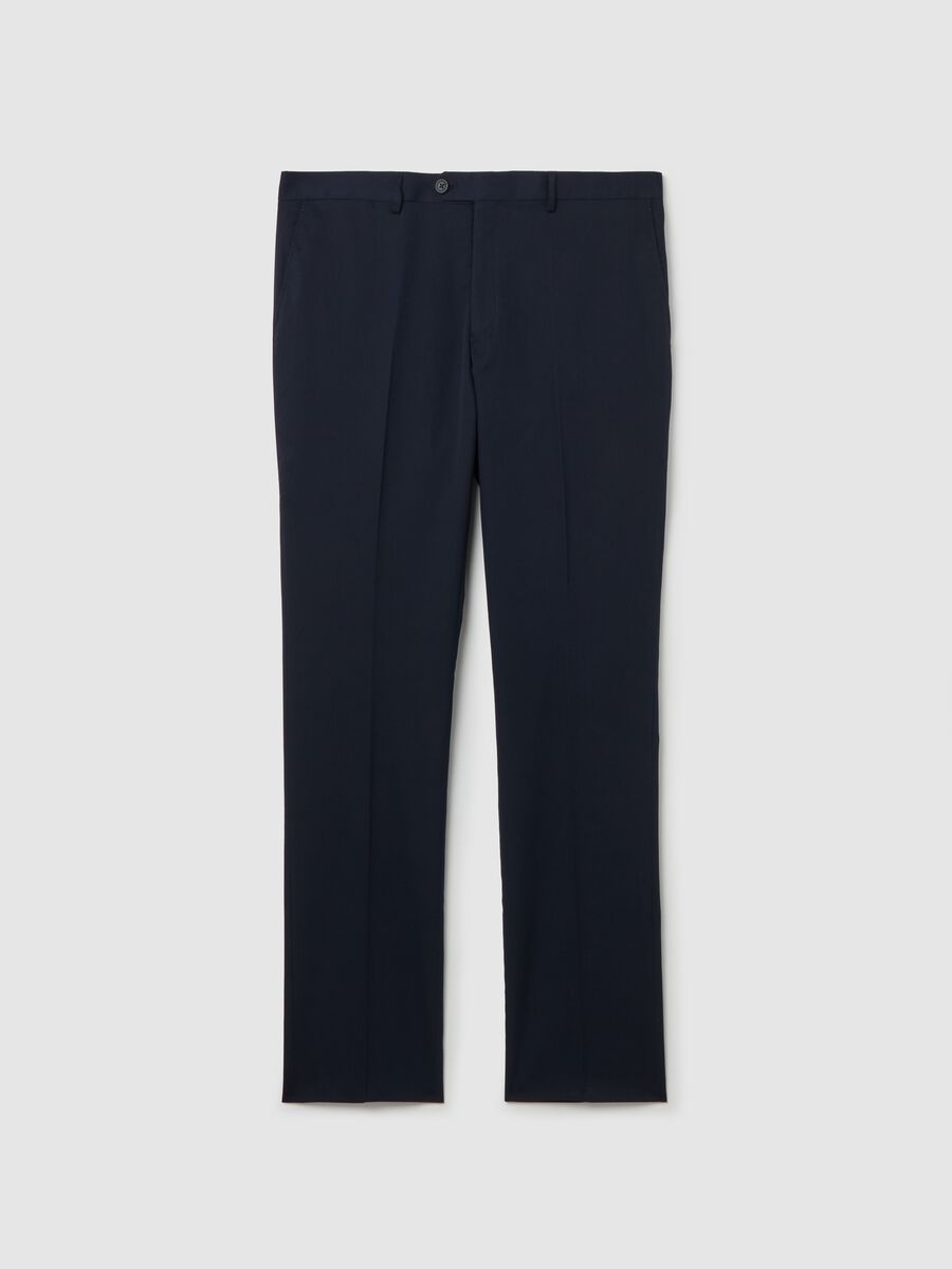 Regular-fit, solid colour smart trousers_4