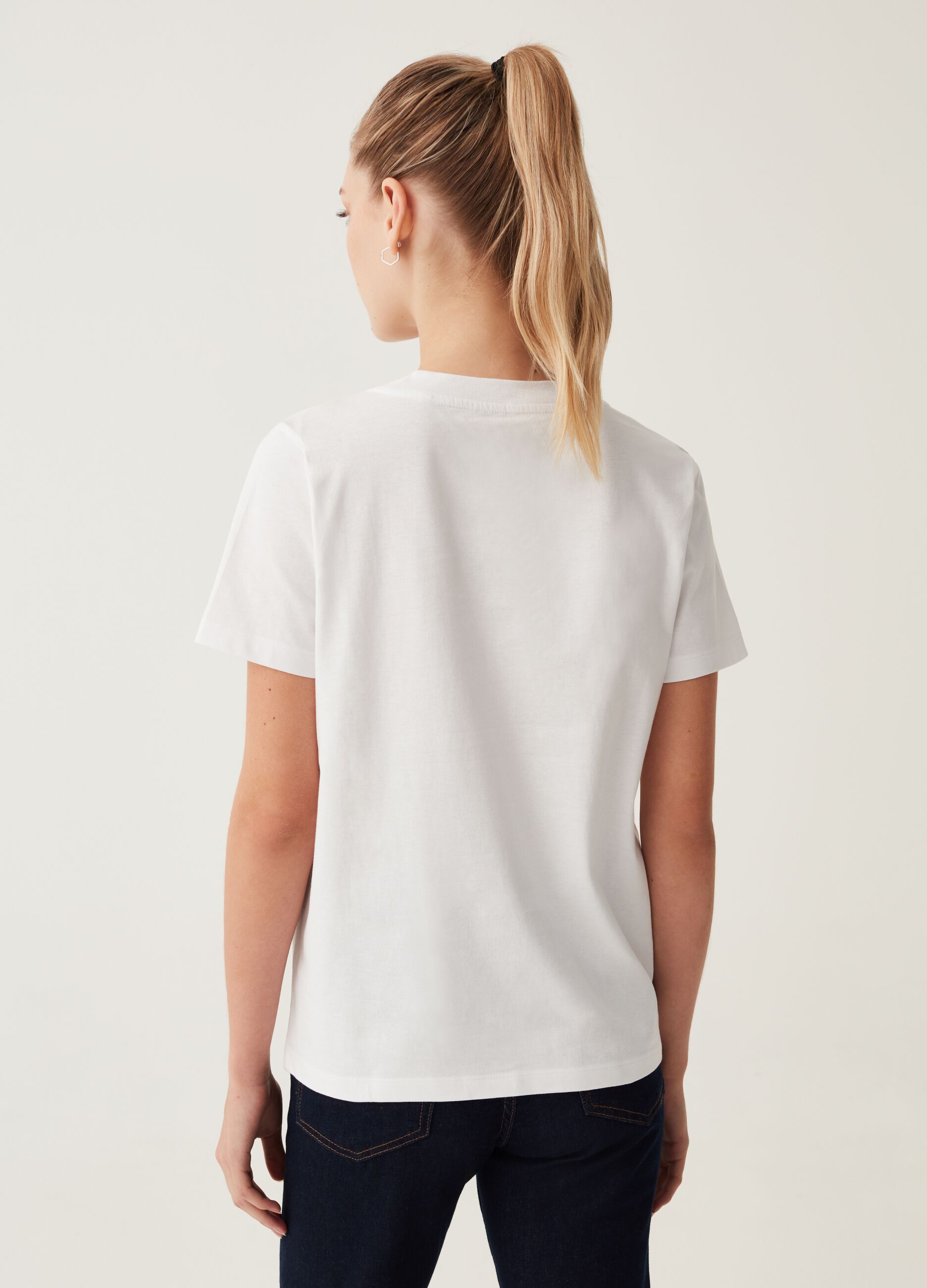 T-shirt in cotone con stampa Anna Godeassi_2