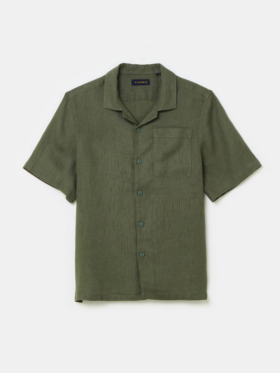 Linen shirt with short sleeves_3