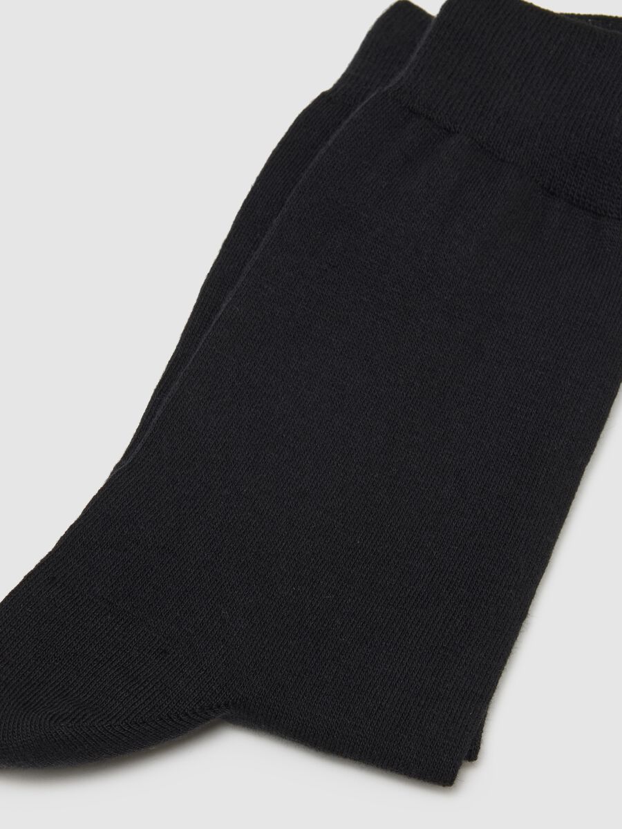 Pack of two black cotton blend socks_2