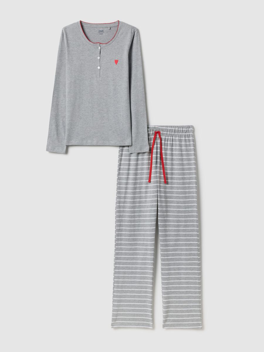 Grey cotton blend pyjamas regular fit_4