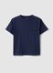 Children's blue pure cotton regular fit T-shirt with pocket_0