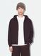 Brown cropped pure-cotton hoodie with oversized fit_0