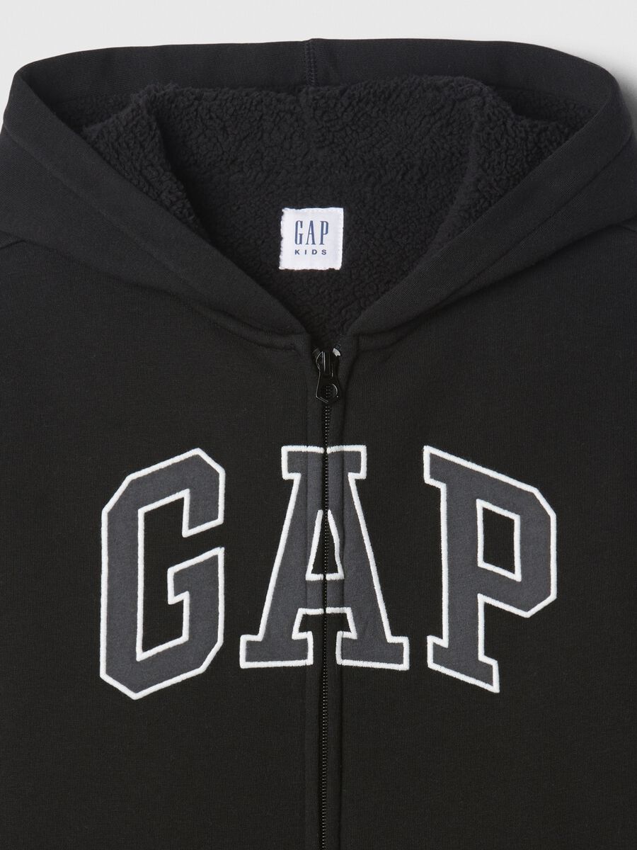 Full-zip sweatshirt and hood with sherpa lining_2