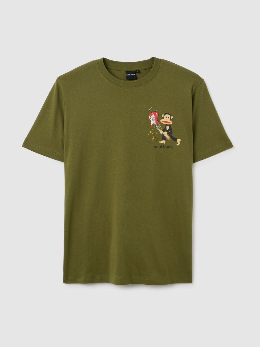 Green crew neck short sleeve t-shirt in pure cotton regular fit_4