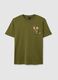 Green crew neck short sleeve t-shirt in pure cotton regular fit_4