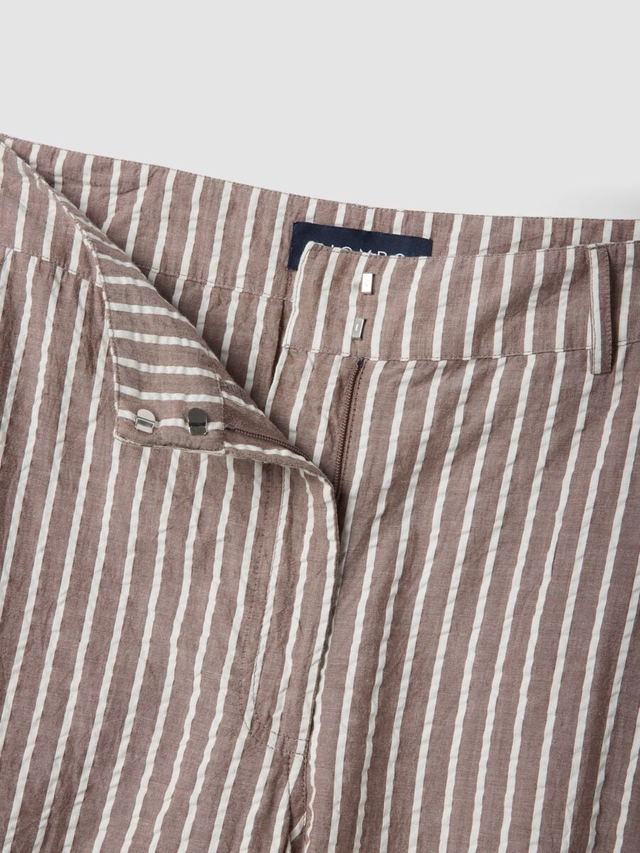 Pantaloni chino in puro cotone a righe multicolor wide leg_5