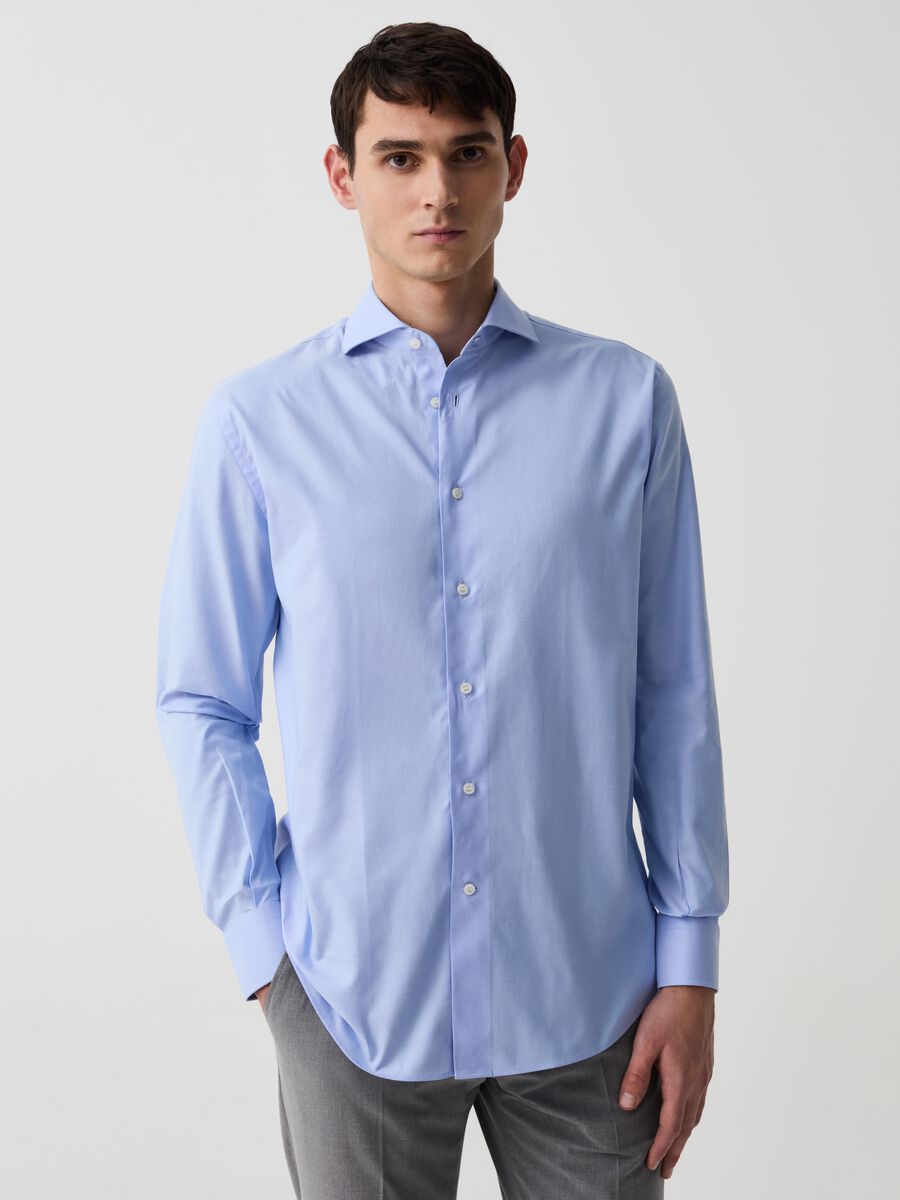 Regular-fit shirt in double-twist cotton_0