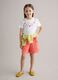 Regular fit pink stretch cotton shorts for girls_0