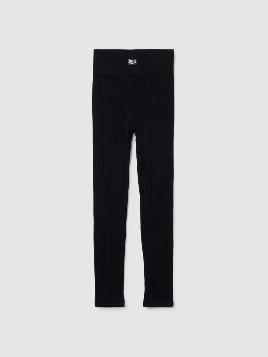 Leggings in tessuto elasticizzato neri regular fit_0