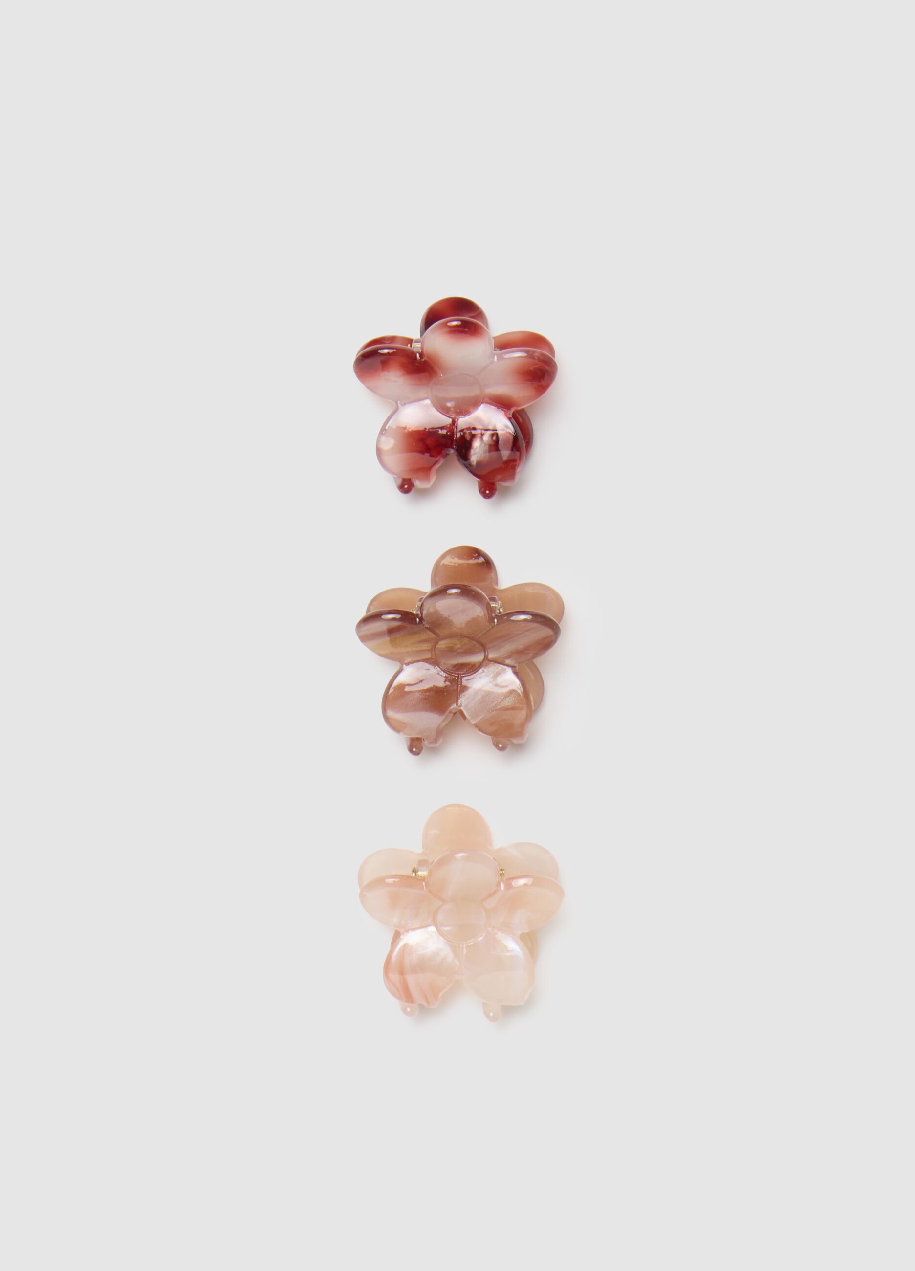 Women's multicolour hair clips with floral details