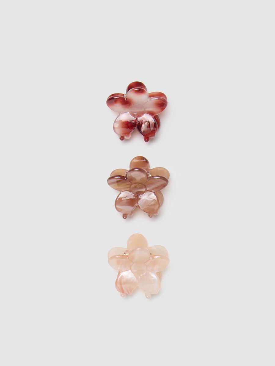 Women's multicolour hair clips with floral details_0