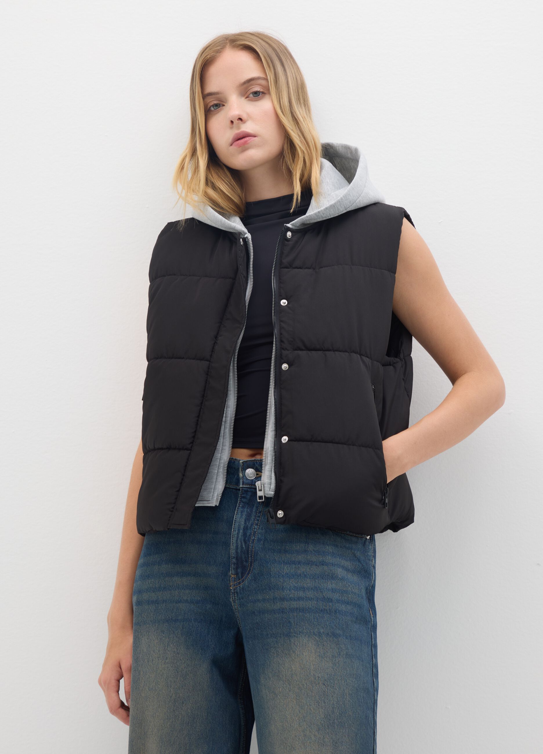 Black Fabric Waistcoat Regular Fit