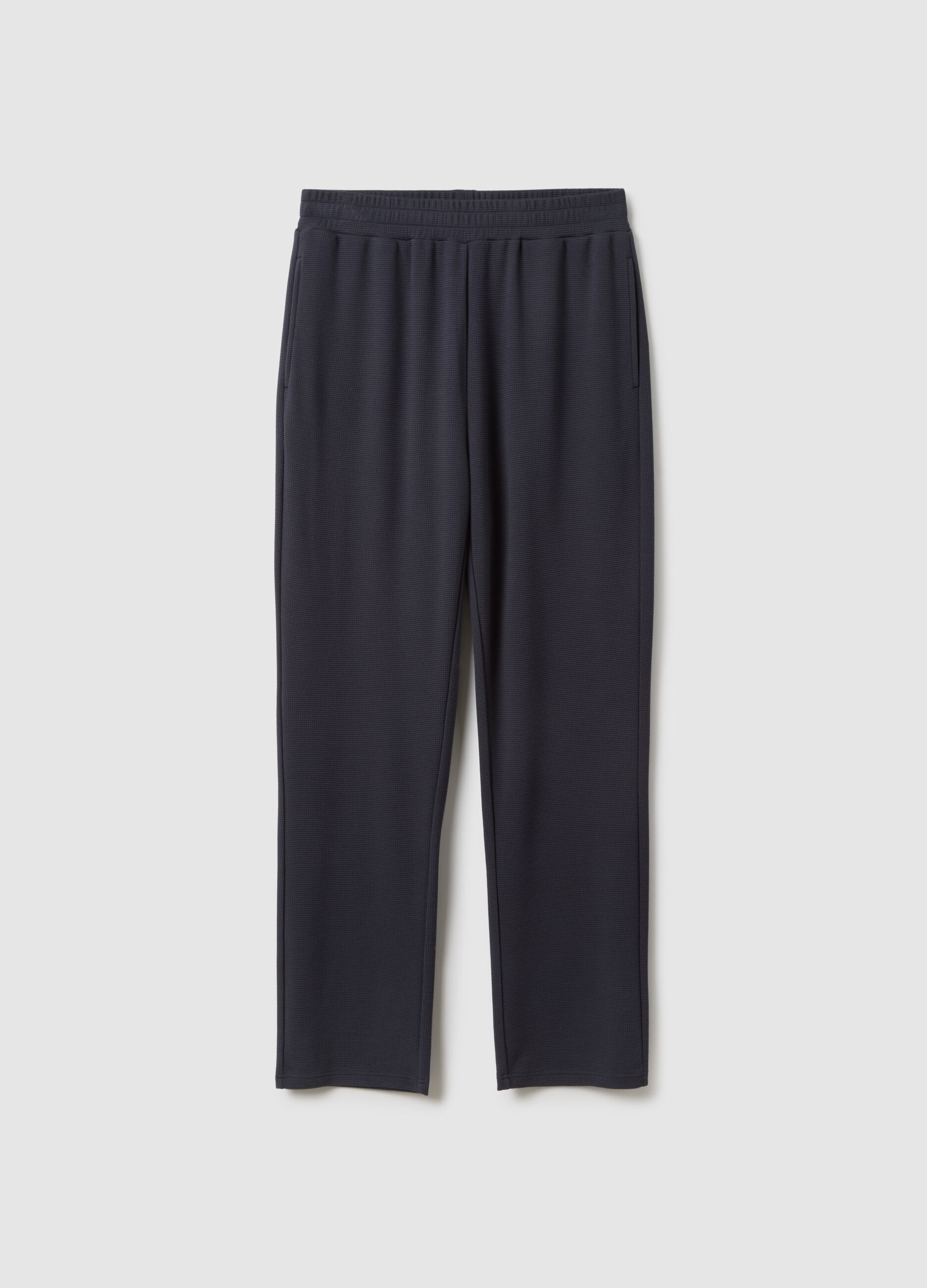 Blue viscose blend pyjama trousers in regular fit