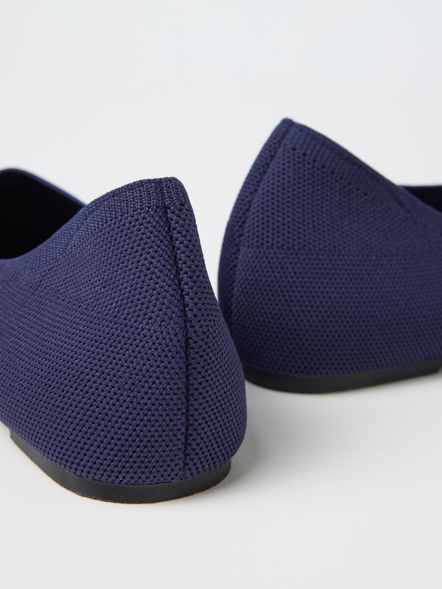 Blue ballerina shoes in mixed materials by Ovs_2