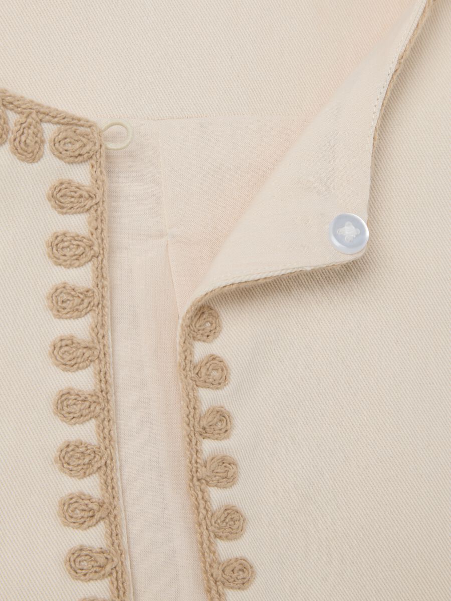 White cotton twill curvy blazer without buttons_1