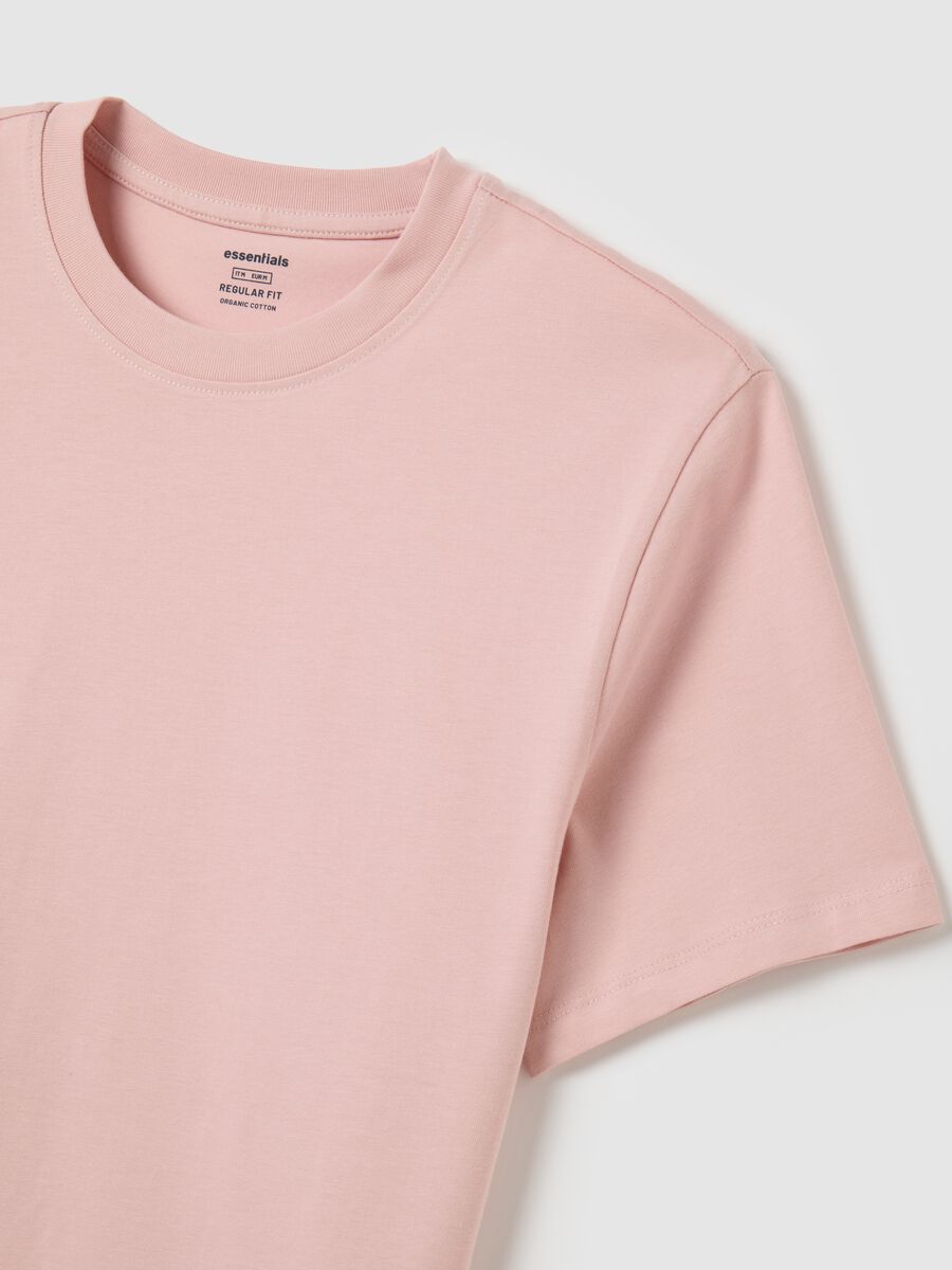 Men's pure cotton pink T-shirt regular fit_5