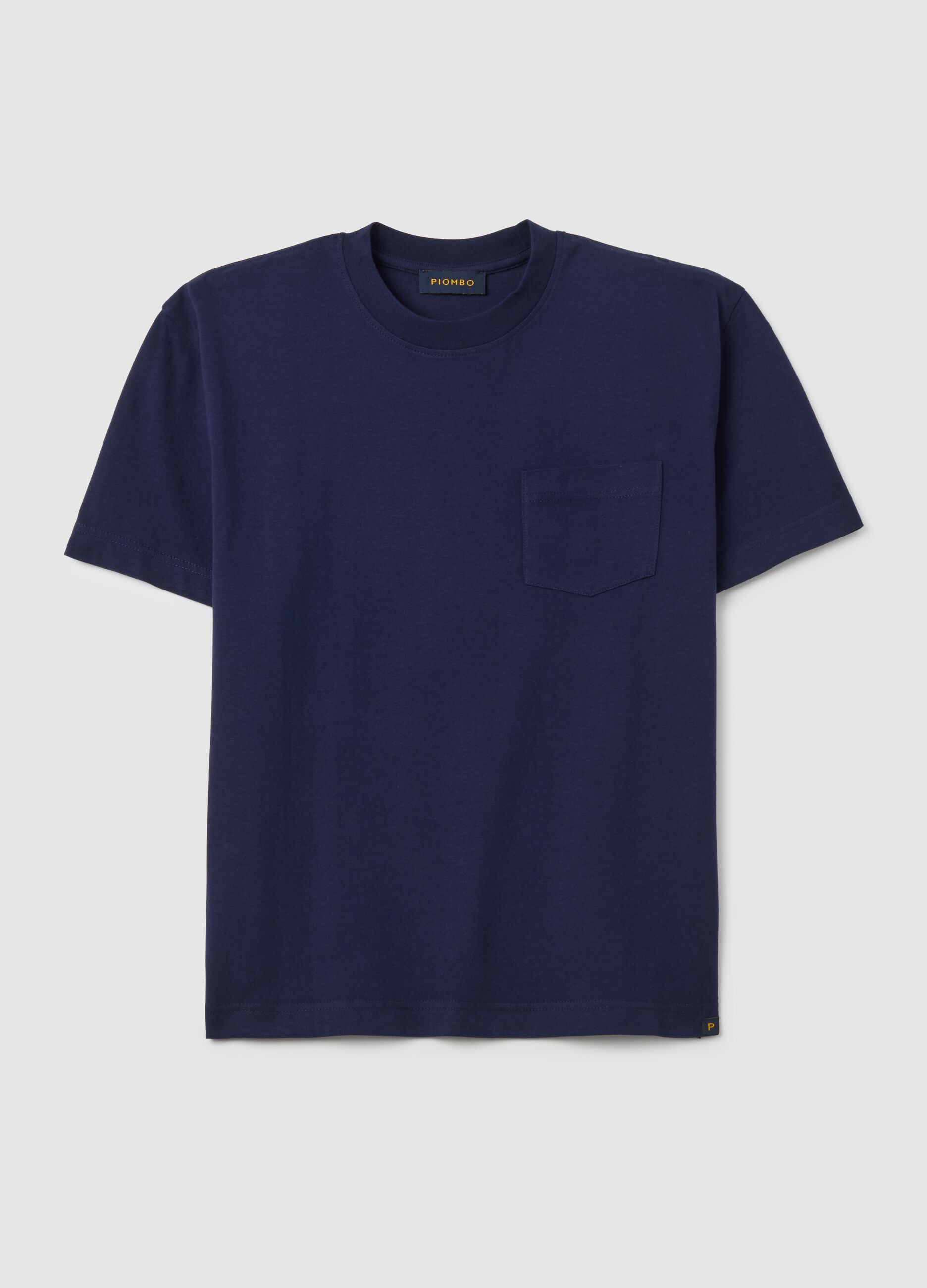 T-shirt in puro cotone blu regular fit