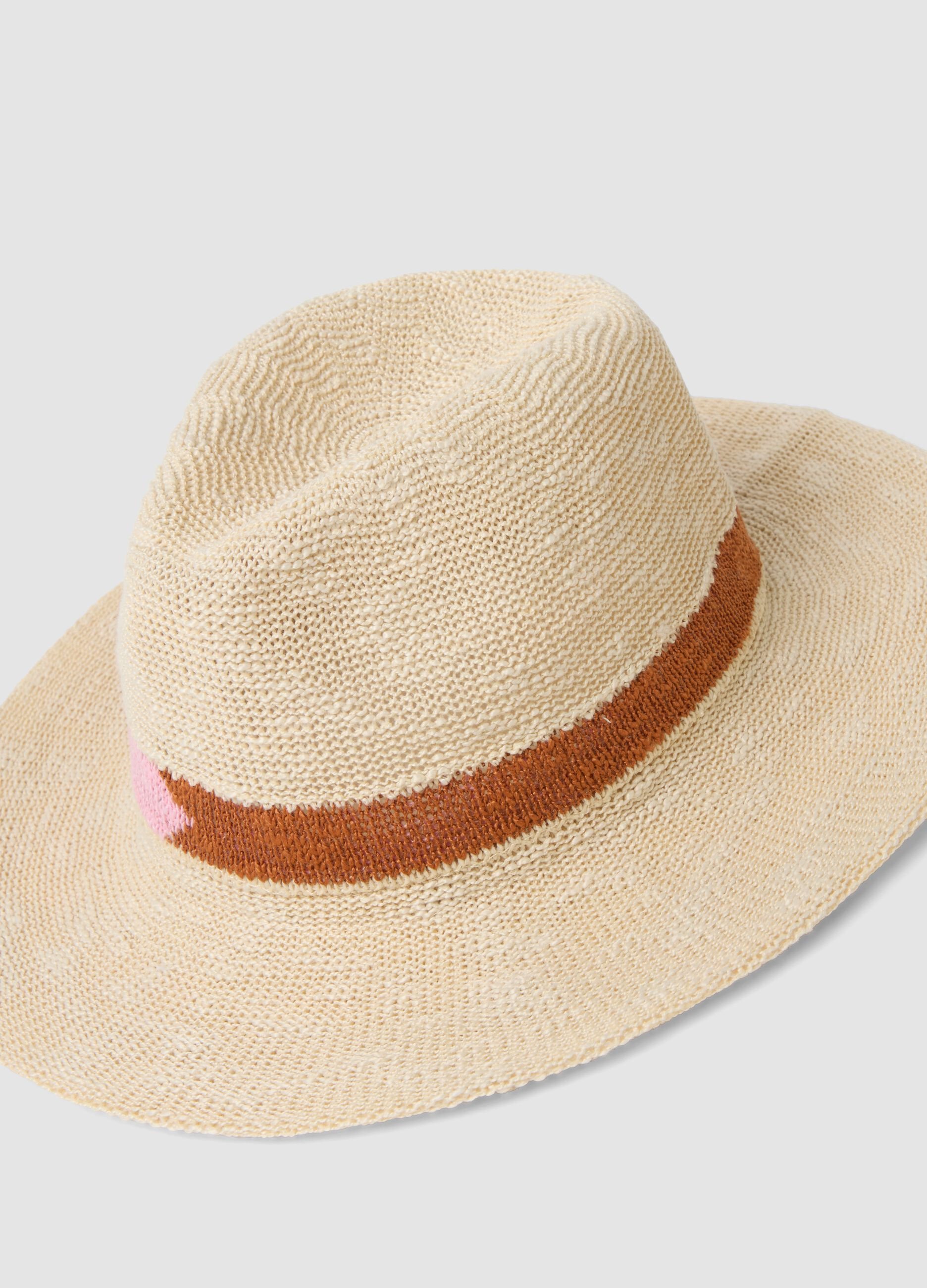 Beige wide-brim hat