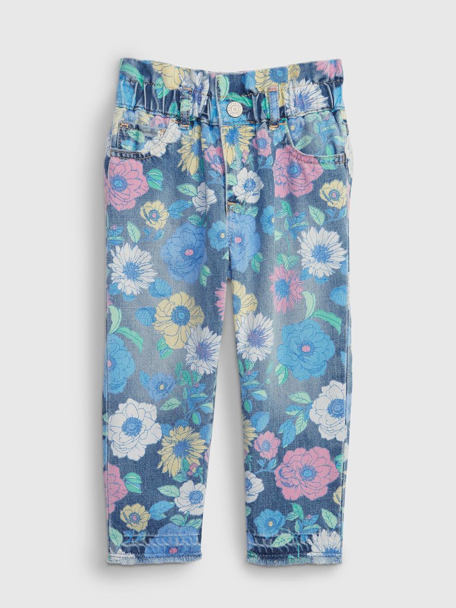 Floral pattern mum-fit jeans_0