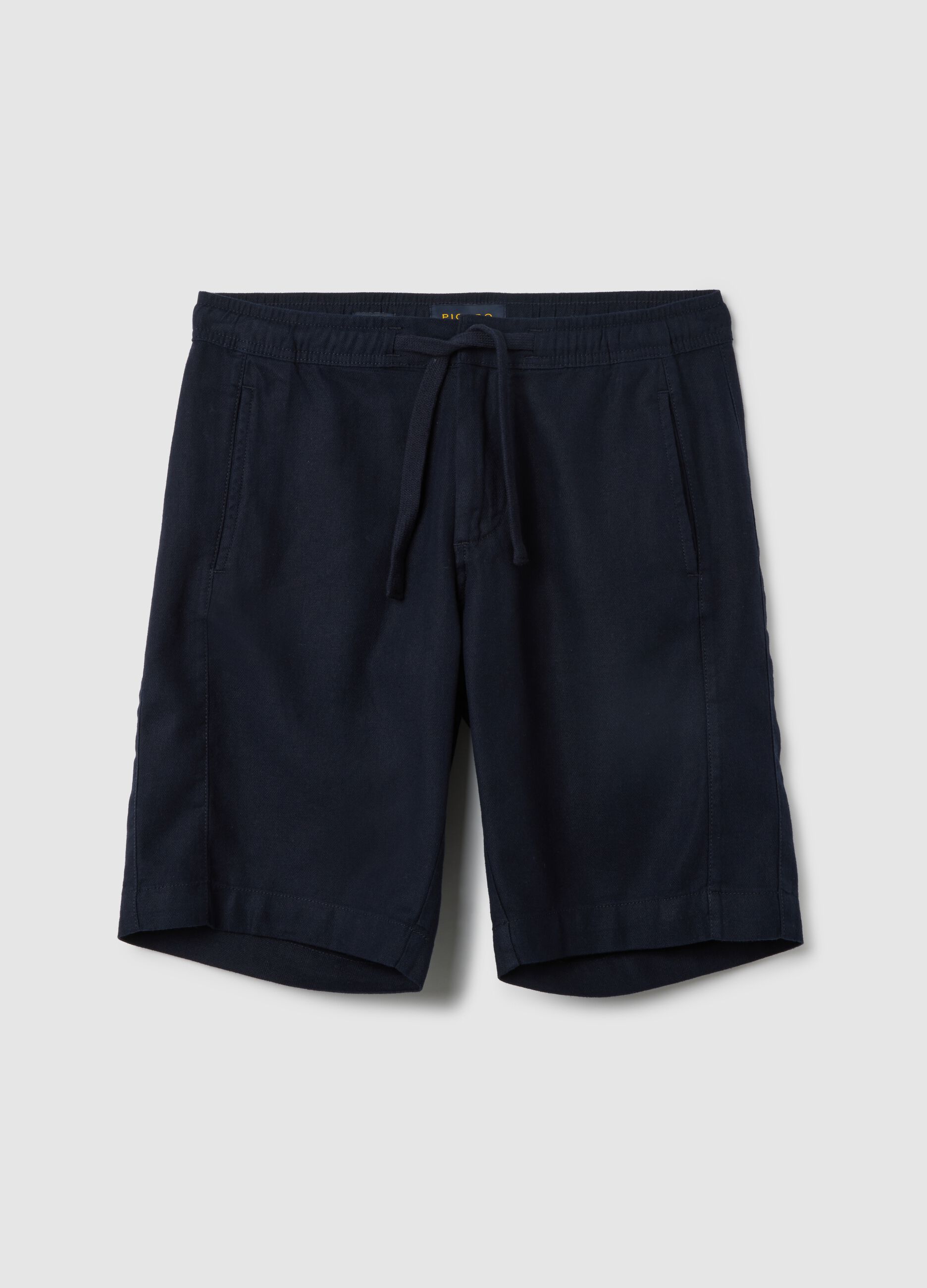 Pantaloncini da uomo in cotone blu regular fit
