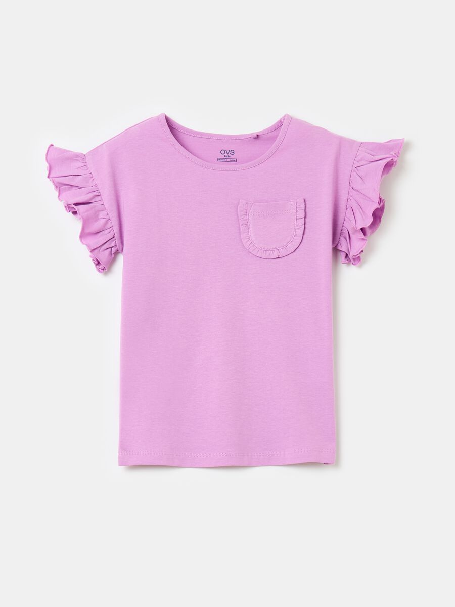 T-shirt with flounce and pocket_0