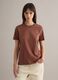Brown crew neck pure cotton regular fit T-shirt_2