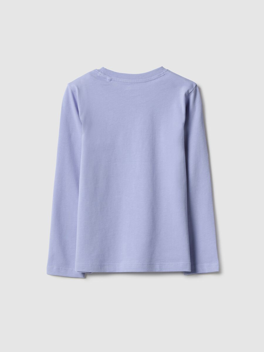 Girls' long sleeve purple t-shirt in pure cotton regular fit_1