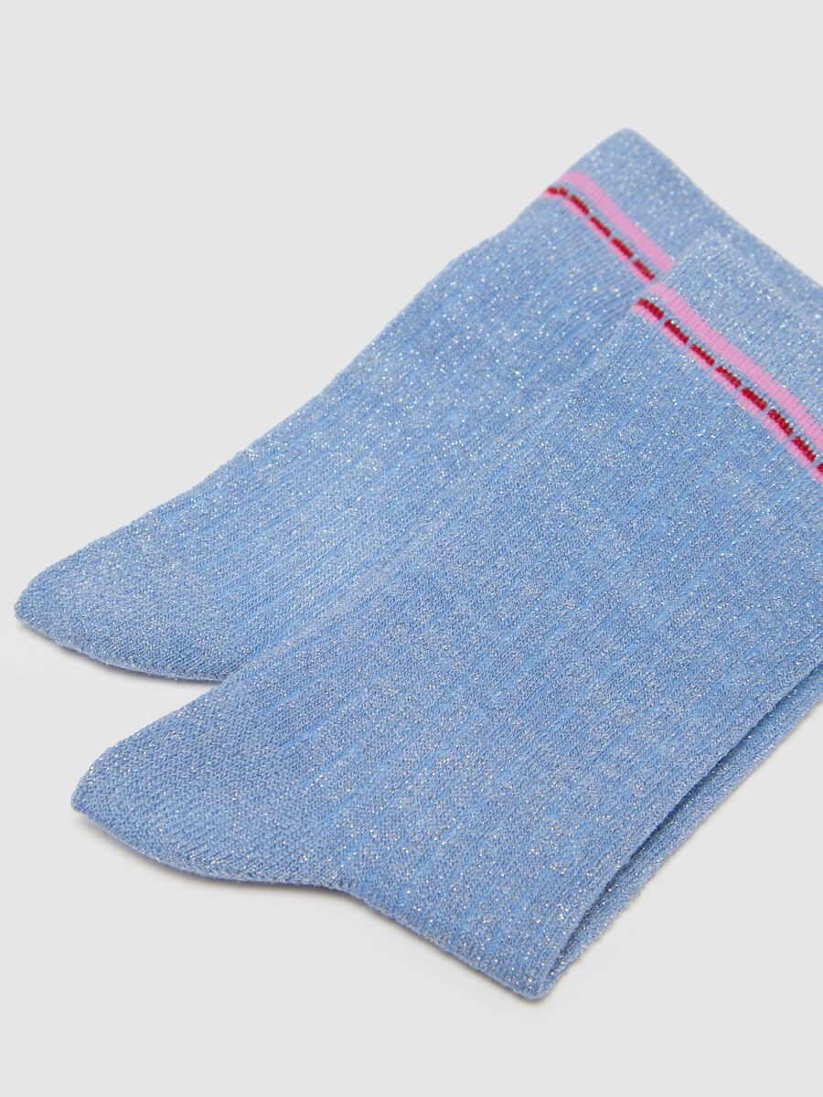 Short blue socks with sparkles_2