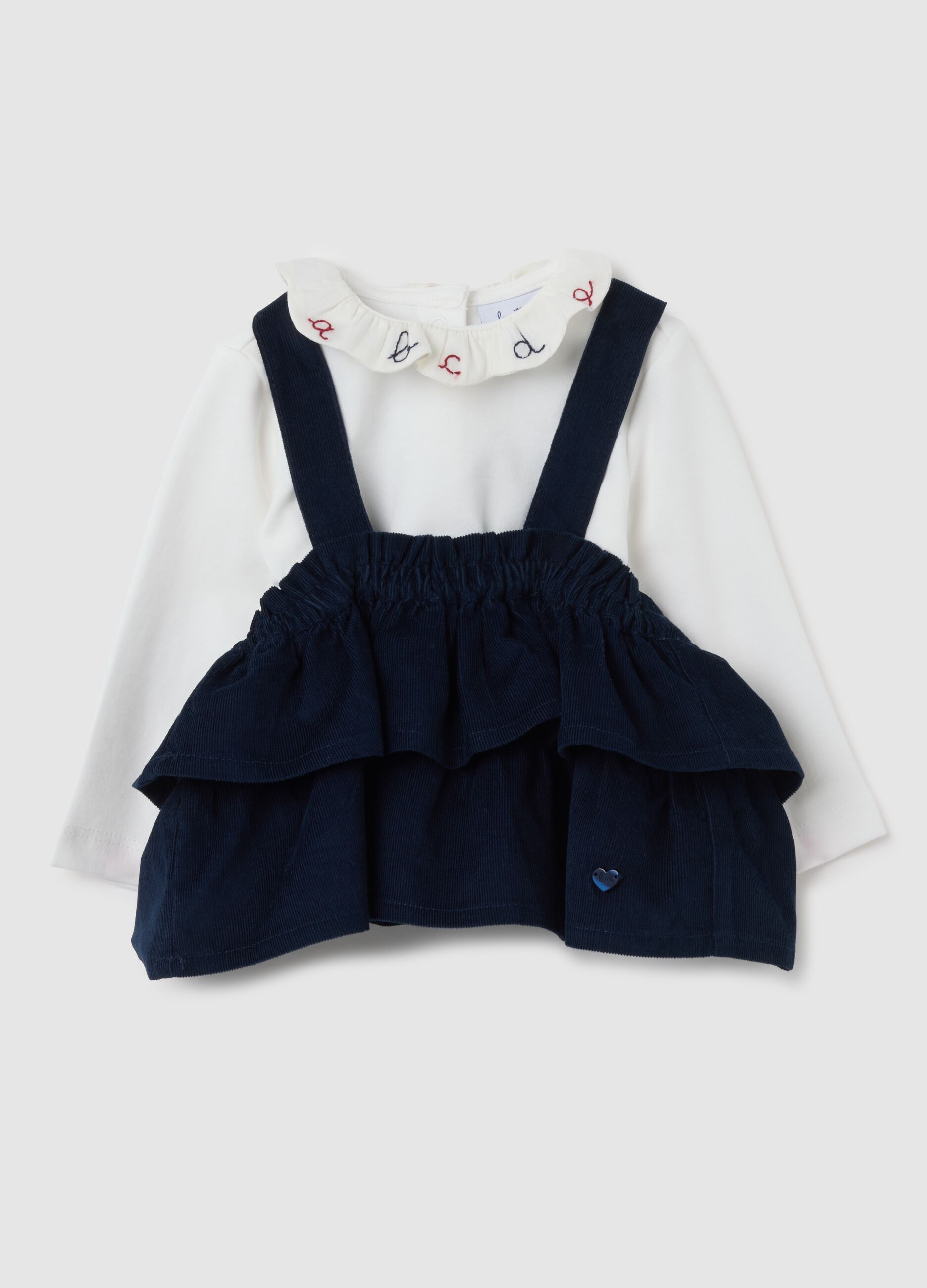 Blue pure cotton regular fit baby girl set