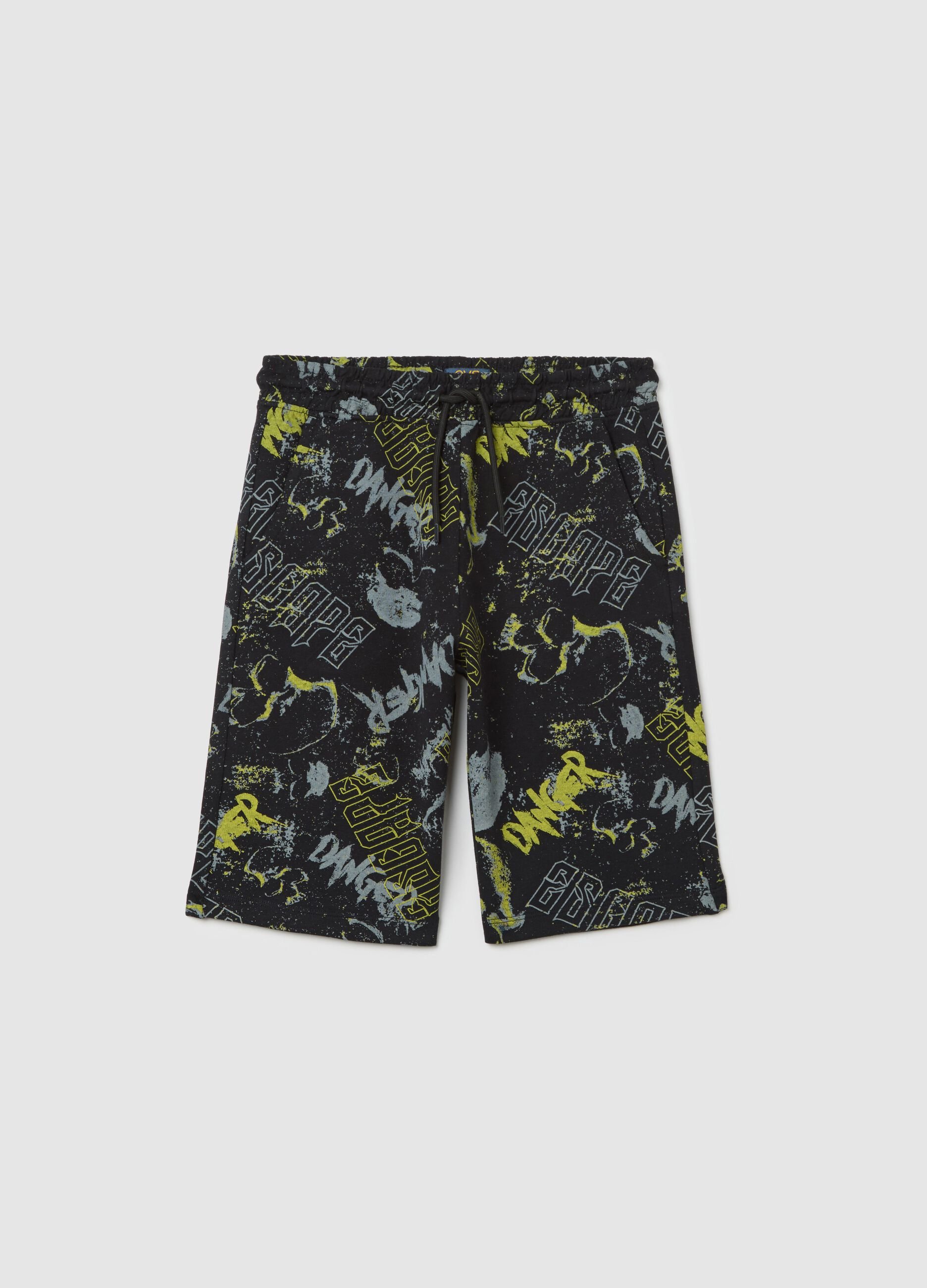OVS Kids Cotton Graphic Print Shorts