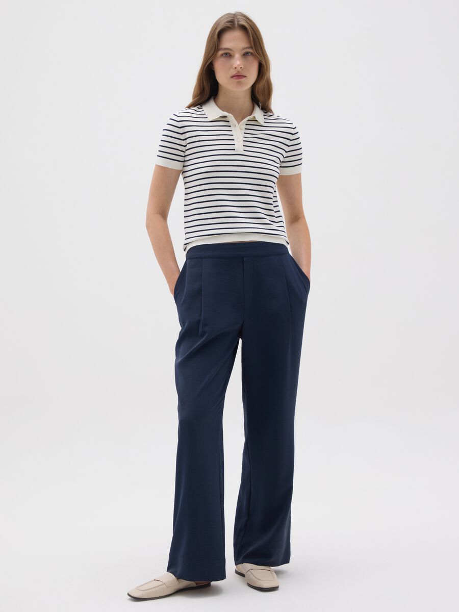 Women's blue trousers with regular fit_0