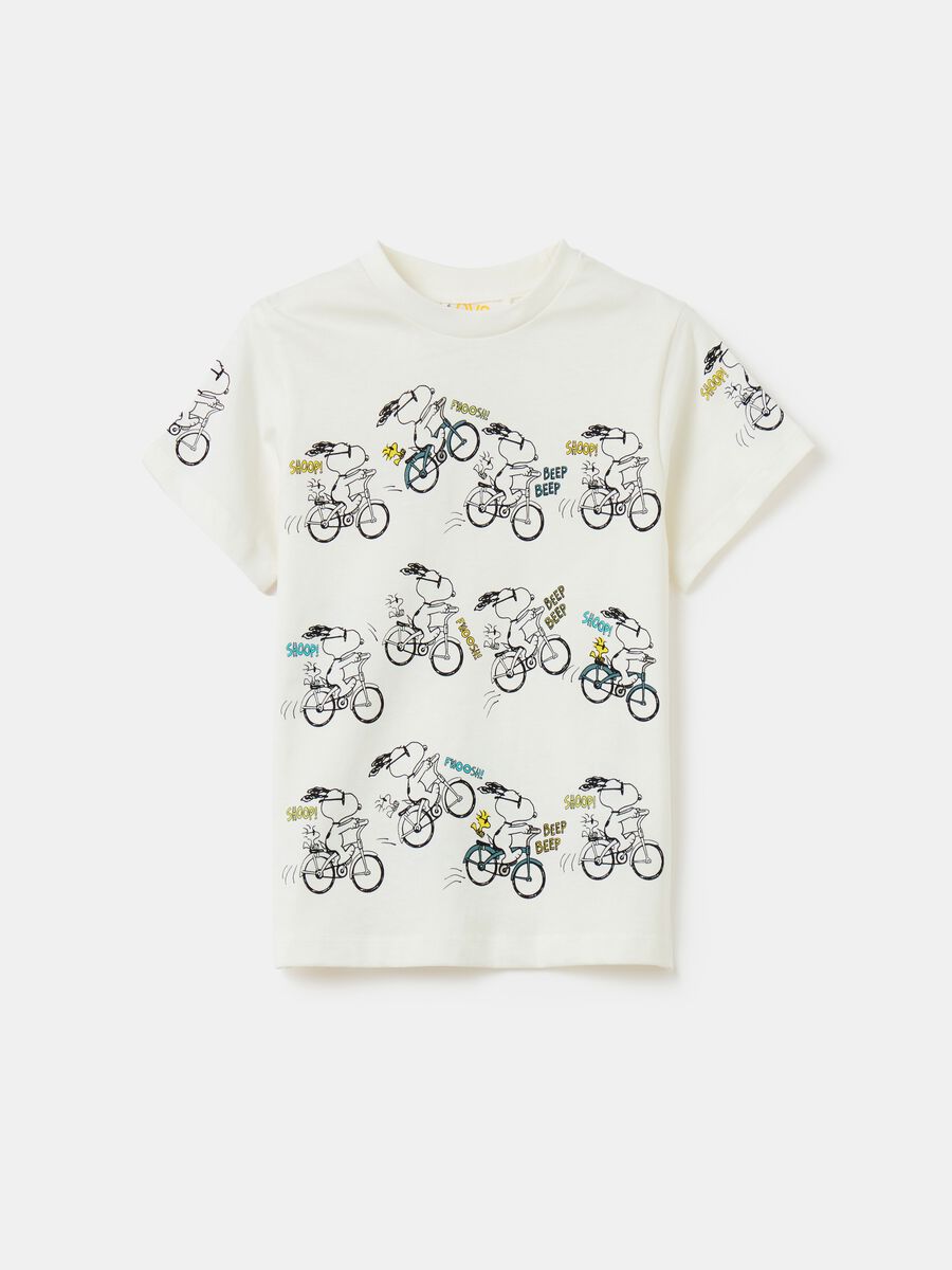Organic cotton T-shirt with Snoopy print_0