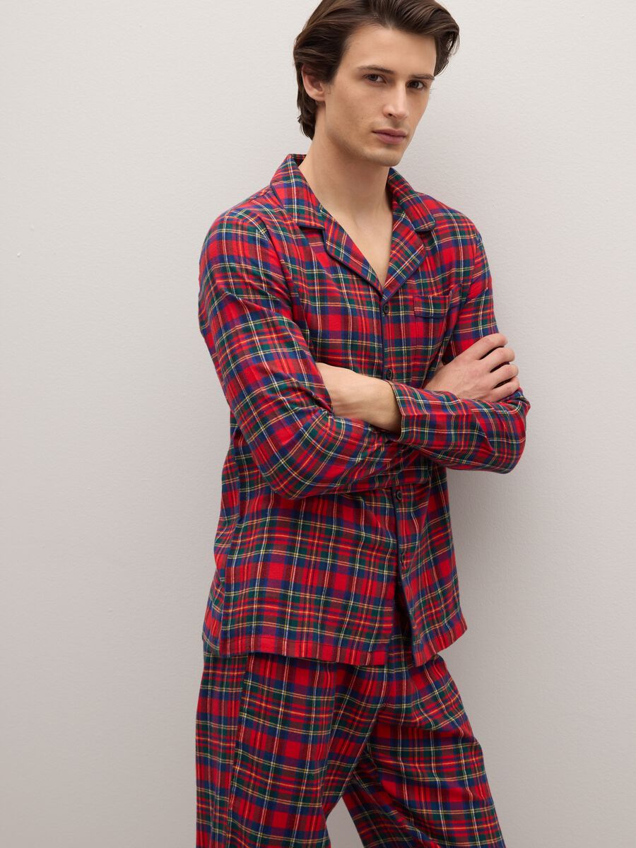 Pigiama in puro cotone multicolor regular fit a quadri_3