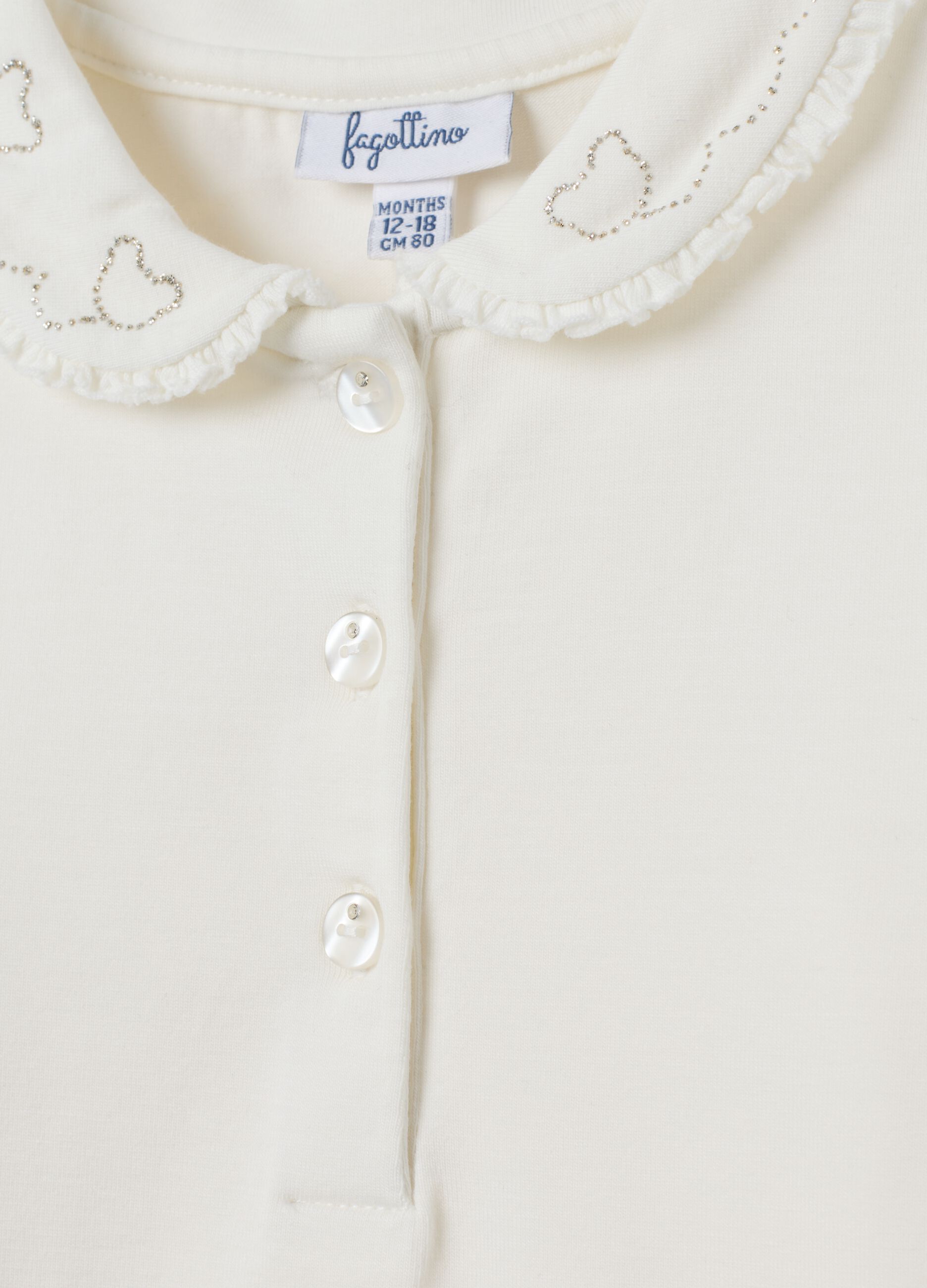 Girl's white stretch cotton shirt regular fit