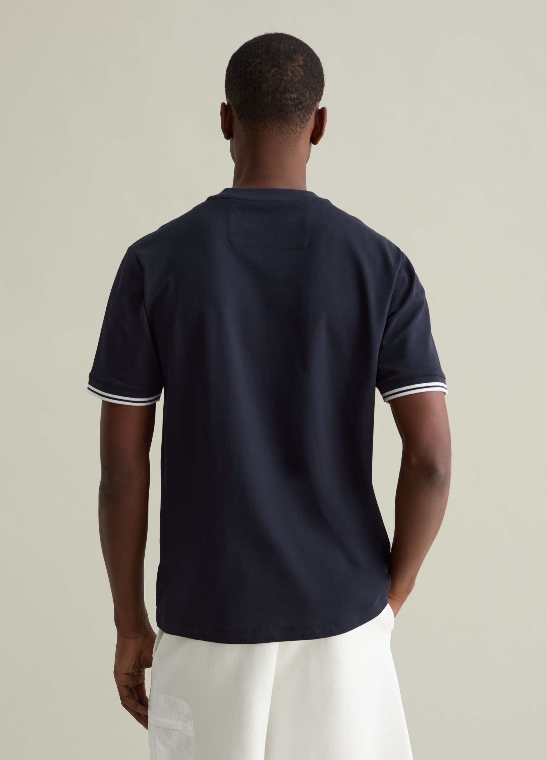T-shirt with striped details and pocket