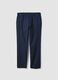 Blue linen and cotton blend chino trousers, regular fit_4