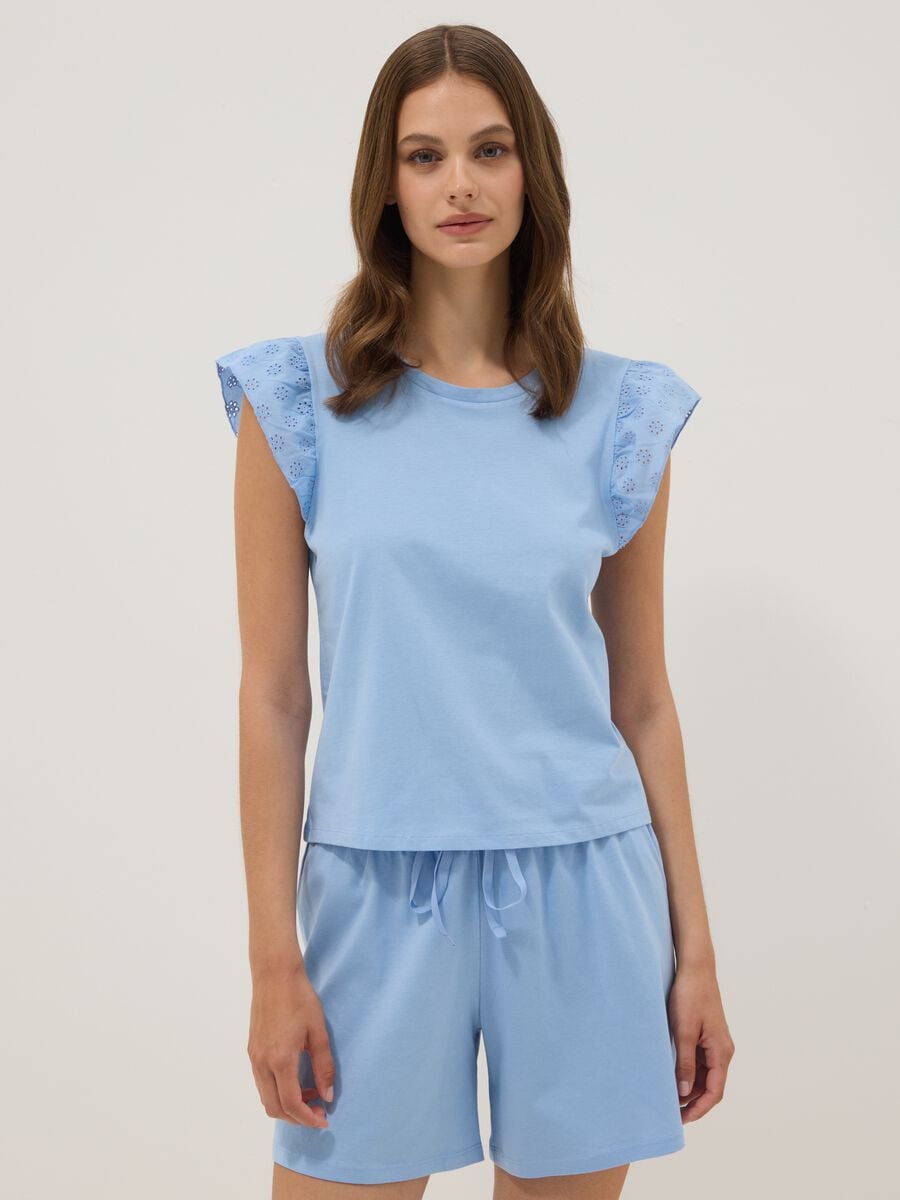 Pigiama azzurro in puro cotone regular fit_1