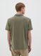 Green short-sleeved polo shirt in cotton piquet_2