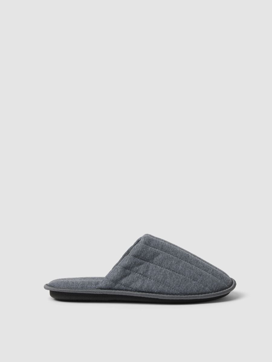 Grey padded home slippers_0