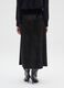 Black Velour Regular Fit Long Skirt_2