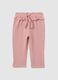 Girls' pink stretch cotton baggy trousers_0
