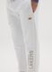 White cotton blend regular fit trousers with Los Angeles Lakers logo_3