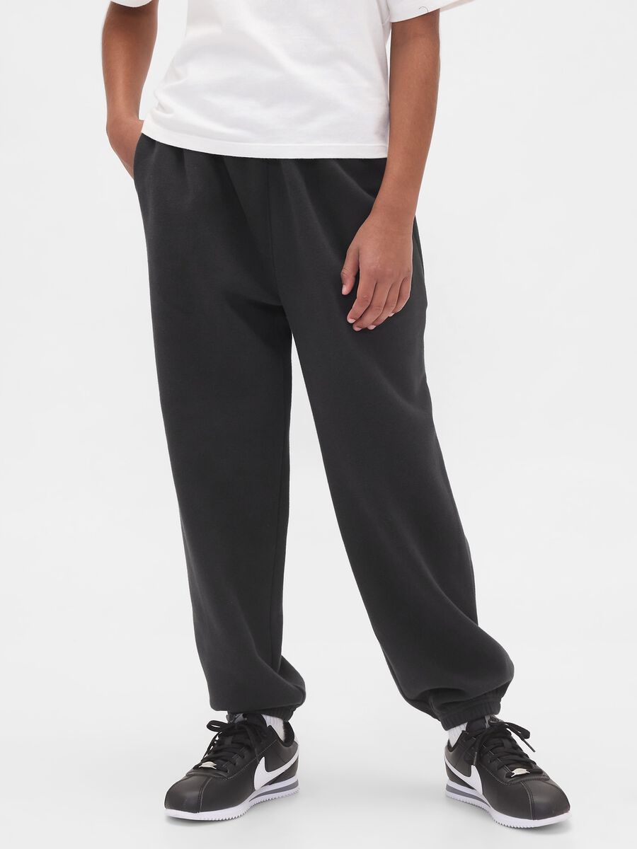 Black trousers in pure cotton_1