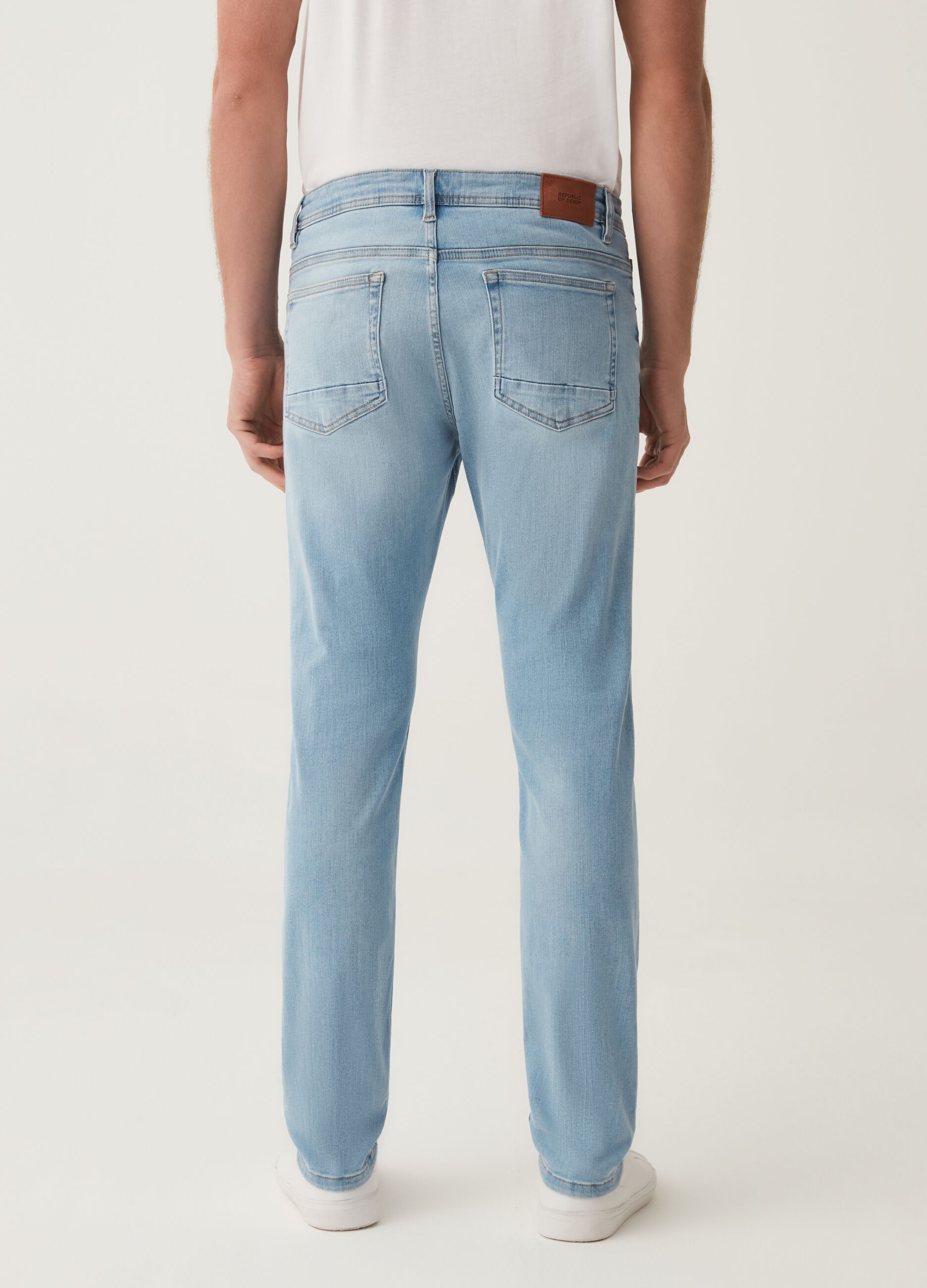 Jeans skinny fit acid wash cinque tasche_2